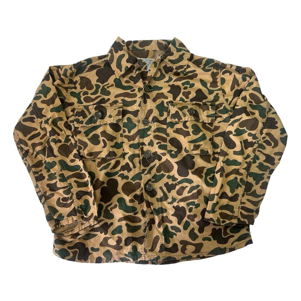 Vintage camo button up shirt by crown hunting clothing duck camo men’s M